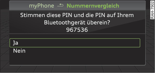 Abb. 200 Anzeige der PIN zur Eingabe ins Mobiltelefon
